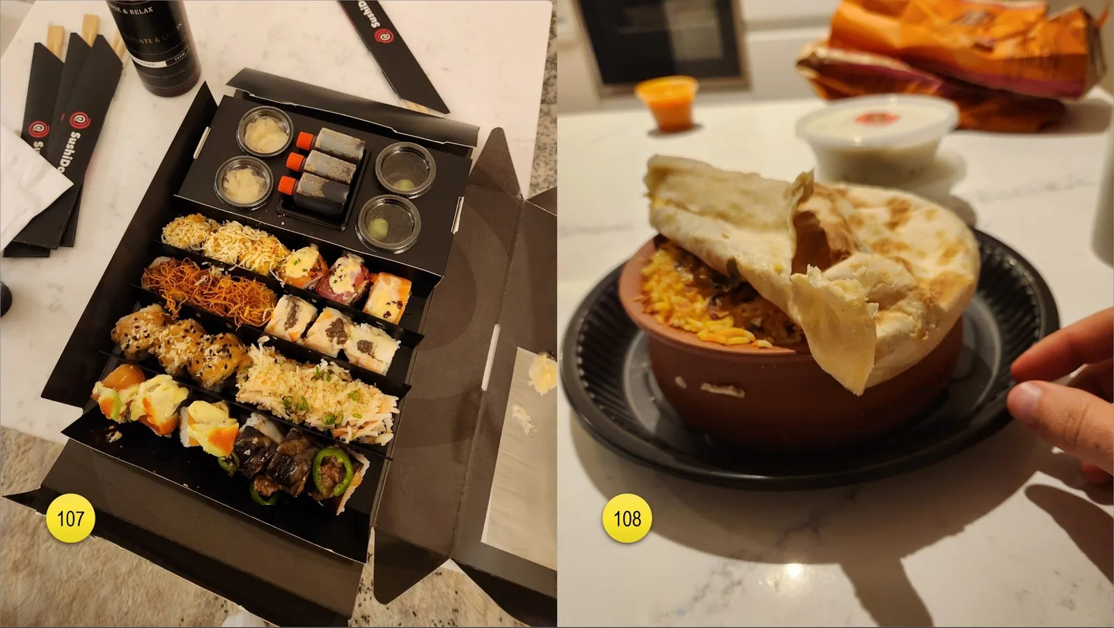 When you get your sushi delivered, expect that box will be of bigger size, compartmentalizing different types.